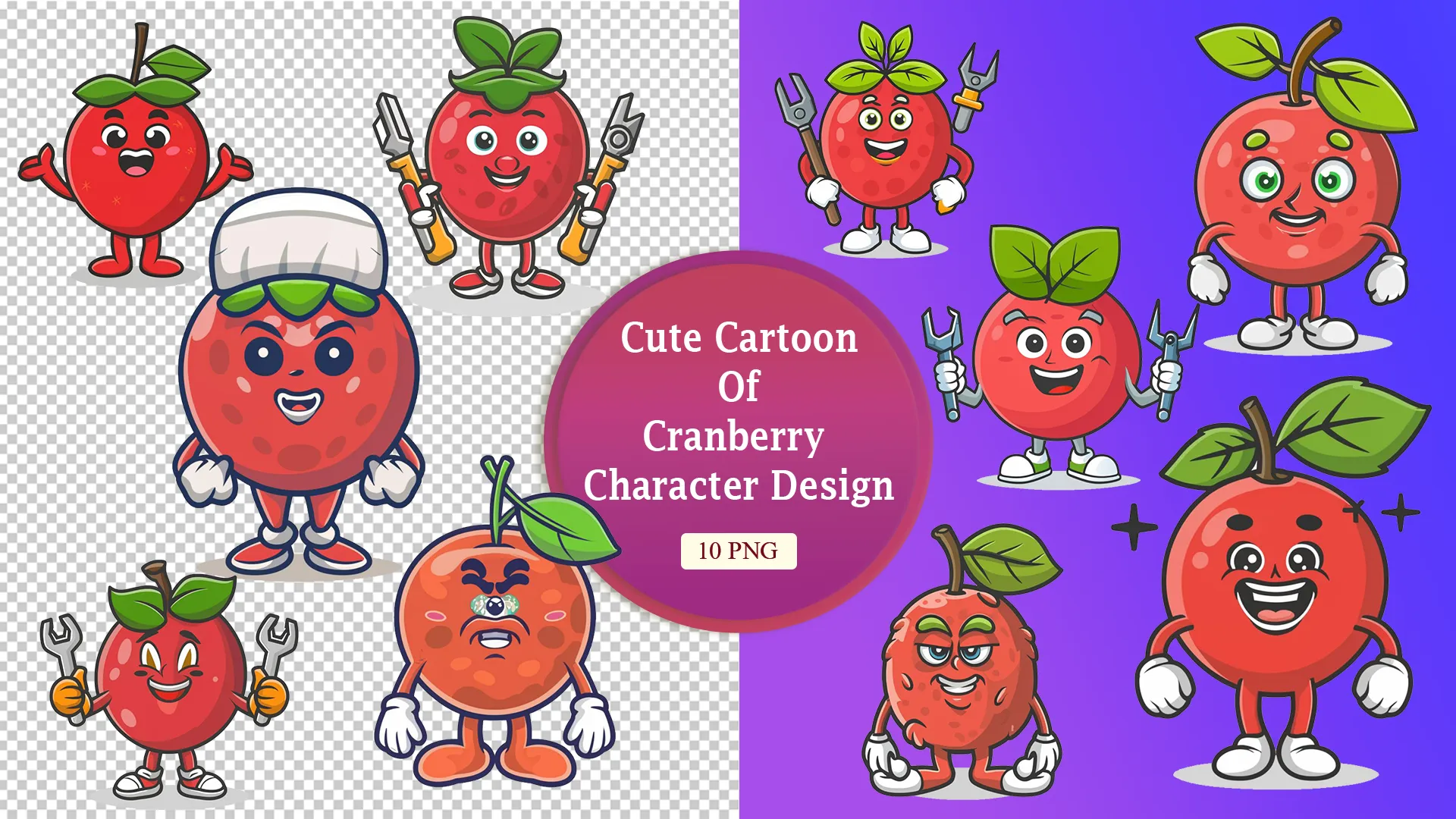 Cranberries with Happy Expressions Pack